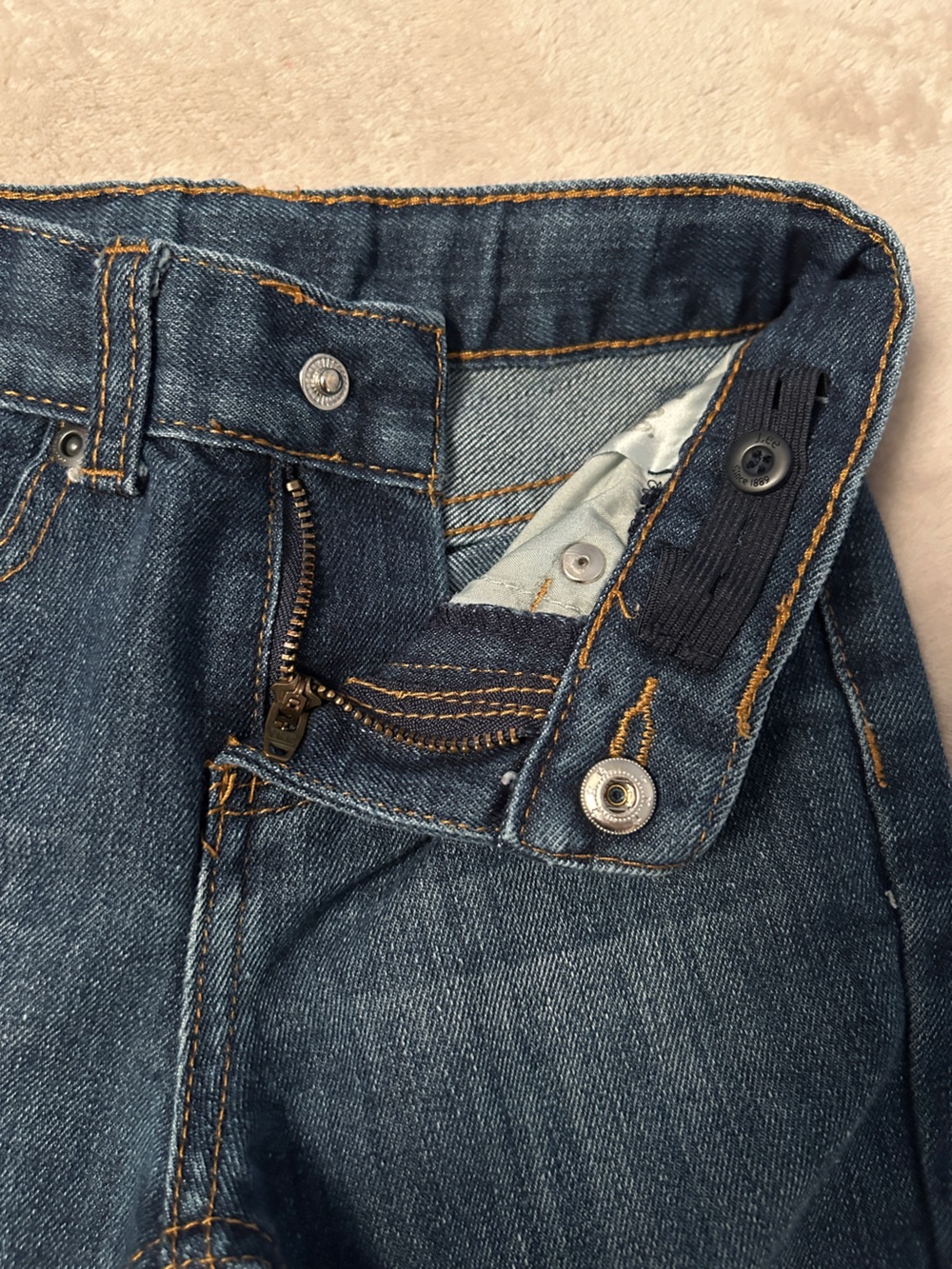 Lee Dark Blue Kids' Jeans with Gold Stitching - Picture 5 of 8